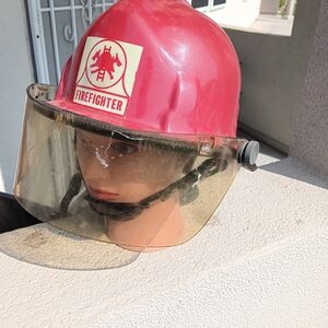 Red Firefighter Helmet with Visor